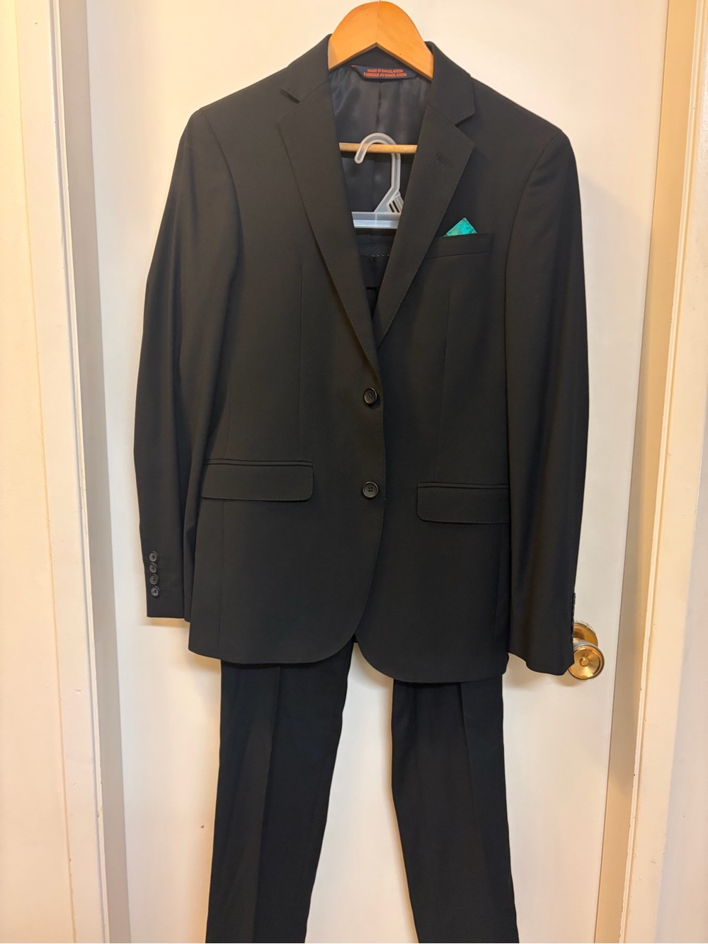 Moores Black Men's Two-Button Suit excellent used condition